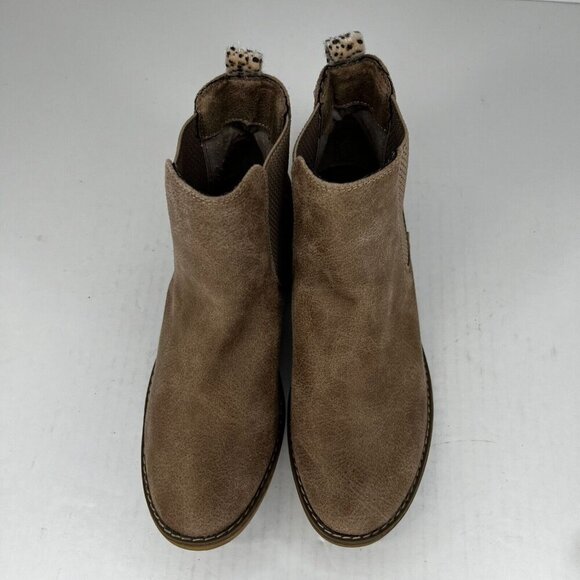 Very G Womens VGLB0136-278 Beige Blake Leopard Stripe Slip On Size 9 Ankle Boots - Picture 4 of 9